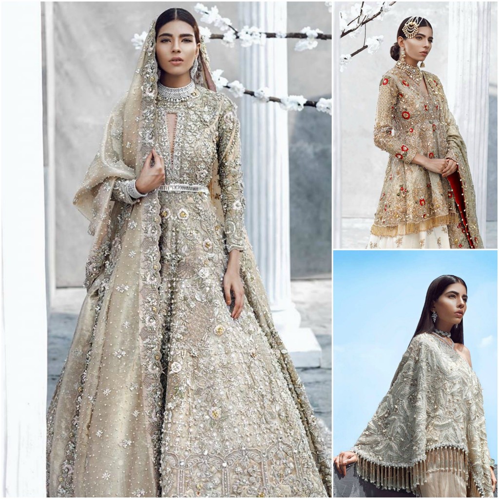 Pakistani Bridal Dresses for Walima in Pastel Color