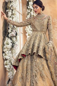 Pakistani Bridal Dresses for Walima in Pastel Color