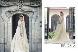 Designer Pakistani Bridal Dresses for Walima in Pastel Color