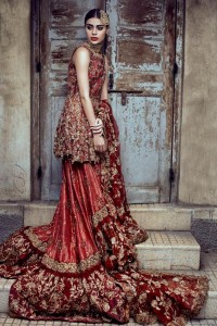 Pakistani Bridal Dresses for Barat Day In Red Color