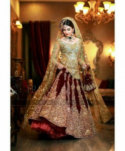 Pakistani Bridal Dresses for Barat Day In Red Color