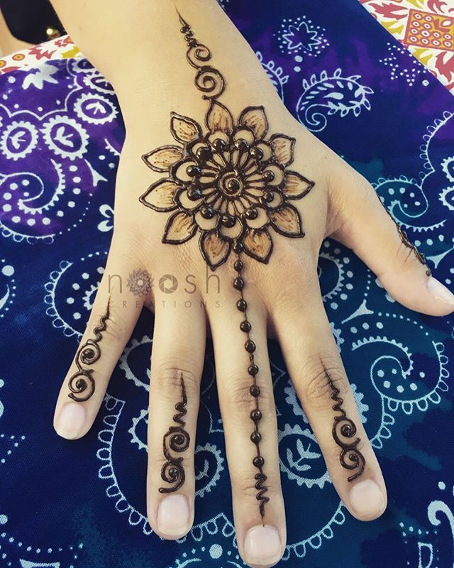 Easy Mehndi Design for Back of Hand Circular