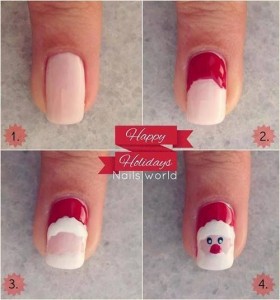 Easy Santa Nail Art Designs Step by Step at Home