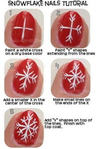 Easy snowflake Nail Art Designs Step by Step at Home