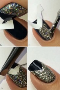 Easy Glitter Nail Art Designs Step by Step at Home