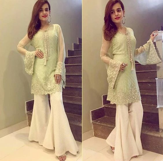 Bell Bottom Trouser Designs 2018 In Pakistan