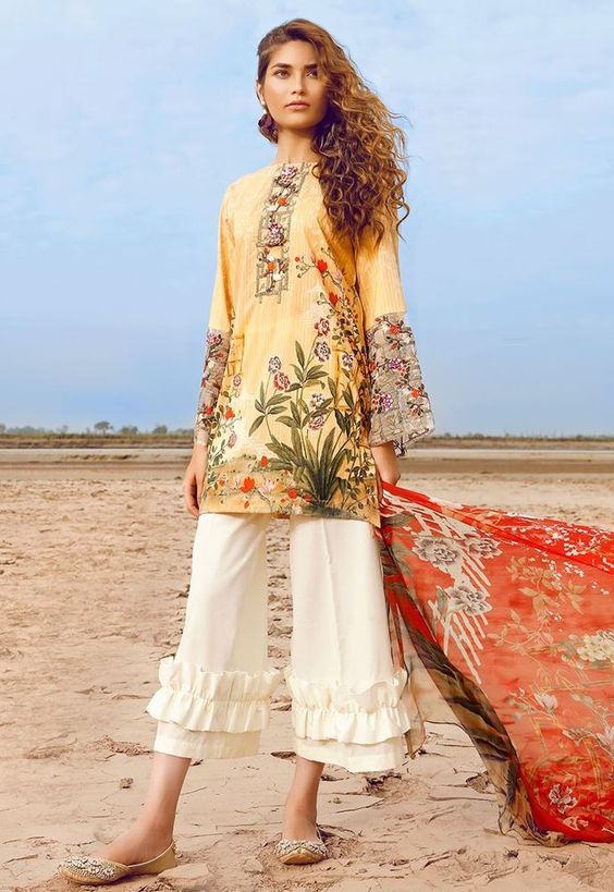 Wide Length Trouser Designs 2018 In Pakistan