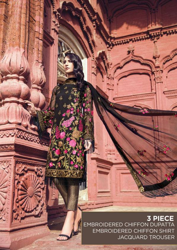 Embroidered Chiffon Eid Dresses 2018