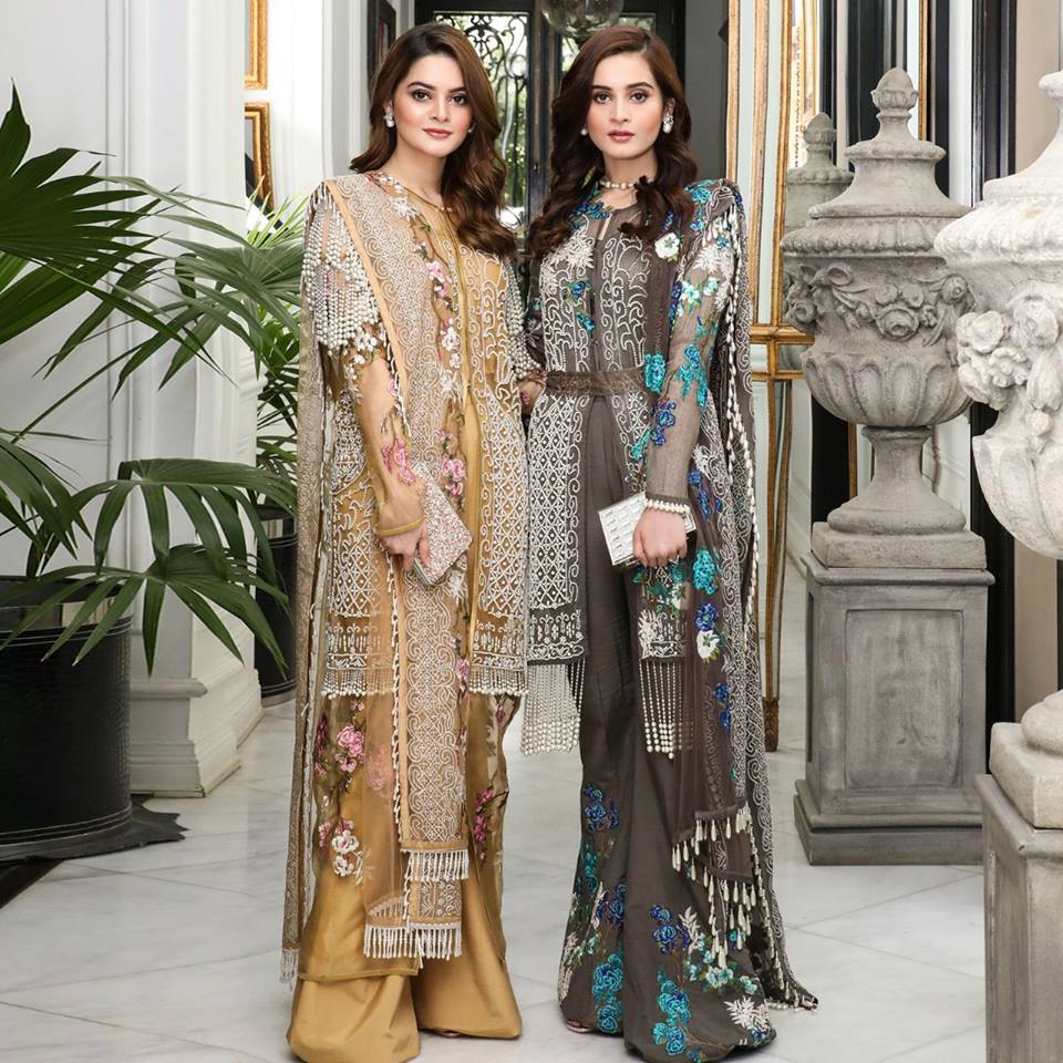Aiman and Minal in Sanasafinas Eid Collection