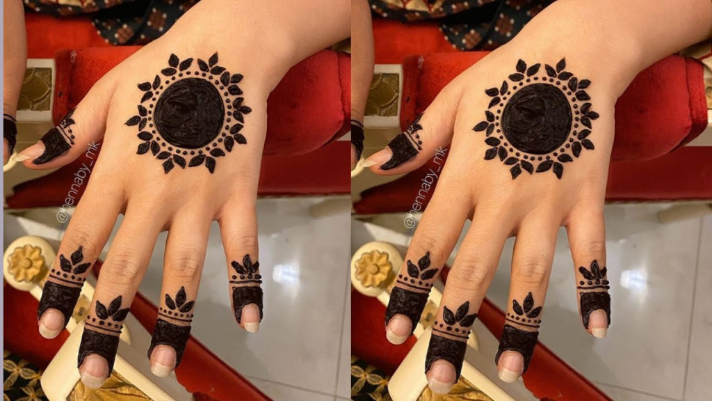 gol tikki mehndi design back hand